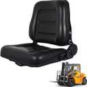 Universal Forklift & Tractor Seat with Adjustable Backrest Angle, Sliding Rail, Heavy-Duty Replacement Seat for Tractor, Excavator, Skid Steer, Backhoe, Dozer, Telehandler
