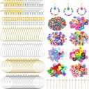 Earring Making Kit with 940 PCS Beading Hoop Earring Finding Component Accessories Hooks Jump Rings Loop Earring Backs Beads and Charms for Jewelry Making Earring DIY Craft