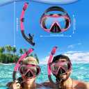 Snorkeling Gear for Adults, Adult Snorkel Set with Panoramic Anti-Leak and Anti-Fog Tempered Glass Snorkel Mask, Dry Top Snorkel, Snorkle Mask Set Adult with Mesh Bag Ear Plug for Snorkeling