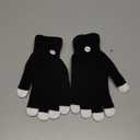 7 Colors Light Show LED Gloves Rave Light Finger Lighting Flashing Glow Mittens (Black)