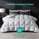 Goose Feather Down Fiber Comforter Queen Size, 100% Cotton Cover Ultra Soft Fluffy Duvet Insert Queen, All Season Luxurious Hotel Bedding Comforter, White 90"x90"