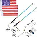 KEMIMOTO 2pc 4ft COB Whip Lights, 2016pcs LEDs High Density, Bluetooth-connectivity App Control LED Whip Lights for Side by Side UTV ATV Buggy Compatible with Can-Am Maverick X3 Polaris RZR