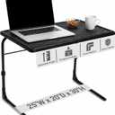 Table-Mate TV Tray Table | Portable Desk Folding Dinner Tray, Couch Table Trays for Eating Snack Food, Portable Laptop Desk, Bed Trays for Eating | Adjustable TV Trays with 3 Angles and Cup Holder, 20"D x 25"W x 30"H