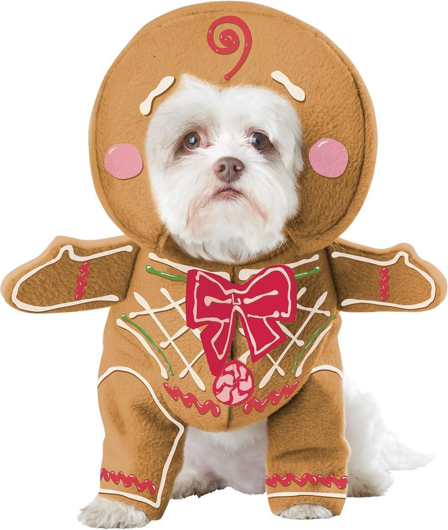 Gingerbread Pup Dog Costume Large Beige