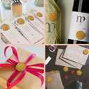 50Pcs Gold Letter O Adhesive Wax Seal Stickers, Hand-Made, No Need Seal Stamp, Tear and Use Wax Stickers for Wedding Invitations, Envelopes, Christmas Gift