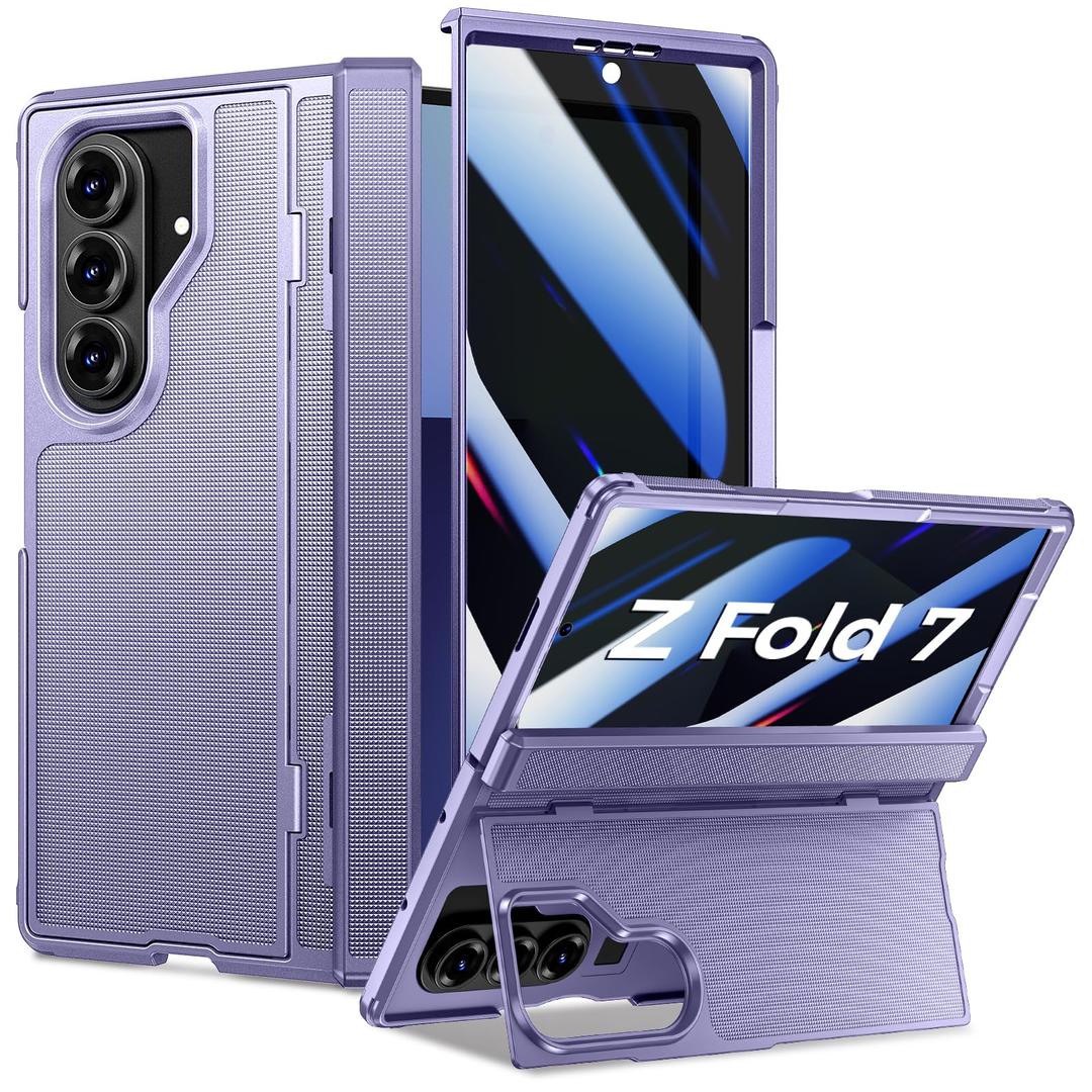 for Samsung Galaxy Z Fold 7 Case with Privacy Screen Protector, Purple