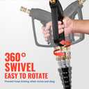 YAMATIC Short Pressure Washer Gun with Swivel Brass 3/8" Quick Connector, Power Washer Handle with Easy Pull Trigger Replacement for Ryobi, Simpson, Craftsman, DeWalt, 4000 PSI