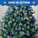 Joiedomi 24 Pcs Christmas Ball Ornaments, Blue & White 2.3 Deluxe Delicate Painting & Glittering Shatterproof Christmas Tree Ornaments for Wreath Garland Holiday Indoor Party