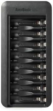 Rechargeable AA NiMh Batteries with 8-Bay Battery Charger, USB-C Port, No AC Power Adapter, 8 Count (Pack of 1), Black