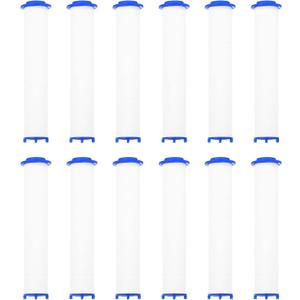 uxcell 12 Pcs Shower Head Filter 4.3 Inch PP Cotton Filter Cartridge Replacement High-Pressure Handheld Fan Shower Jet Sets