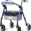 VOCIC Walkers for Seniors, Z11 Rollator Walker with Seat, Max 380 lbs, Avant Walkers with Ergo Seat & Backrest, Foldable Rollator Adjustable Height, All Terrain Walker, Lightweight
