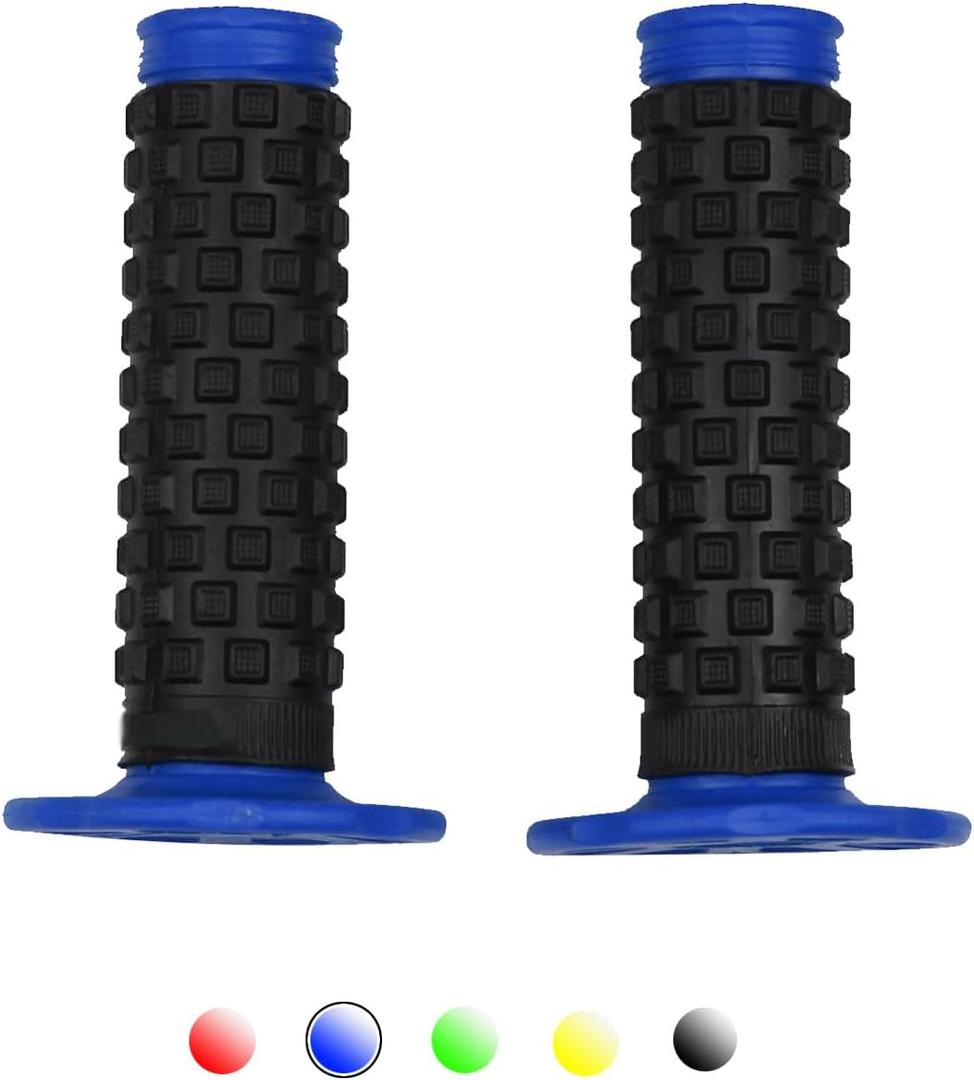 Motorcycle Grips 7/8" Dirt Bike Grips Pillow Top Anti-Slip Advanced Rubber Grips for CR CRF (Blue)