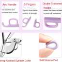 Eyelash Curler for Women - Gentle & Pain-Free Lash Curler with Comfort Finger Grips, Fits All Eye Shapes & Sizes, Includes 2PCS Silicone Replacement Pads for Long-Lasting Lashes (Purple)