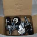 Mobestech 4pcs 2 Heavy Duty Steel Swivel Casters Stainless Caster Wheels for Furniture Moving Silent Rolling Brakes