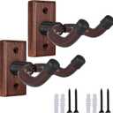 Guitar Wall Mount 2 Pack Wood Guitar Hanger for Safe Storage and Display Sturdy Wall Hanger for Acoustic Electric Guitar Bass Banjo Mandolin