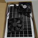 Solar Exhaust Fan, 20W Waterproofed IP68 Solar Panel + Two 4.72" Ventilation Vent Fan, Solar Powered Fan Kit, High Speed Solar Powered Exhaust Fan for Shed, Chicken Coop, Greenhouse, Dog House
