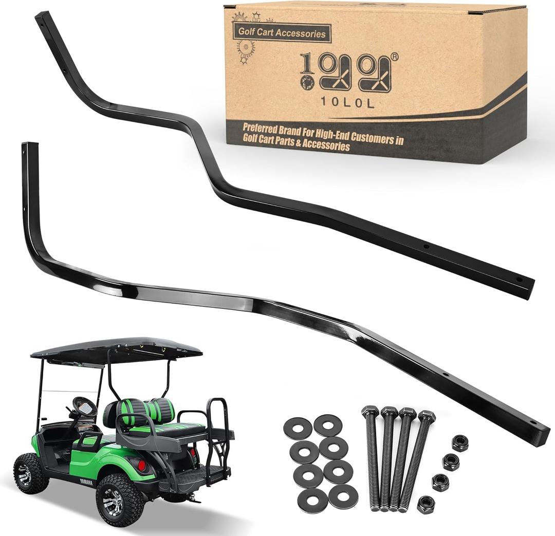 10L0L Heavy Duty Golf Cart Rear Strut Support Brackets for Yamaha Long Roof (Fits 88 Inch Long Top Models Only), Durable Rear Strut Brace & Long-Lasting Performance