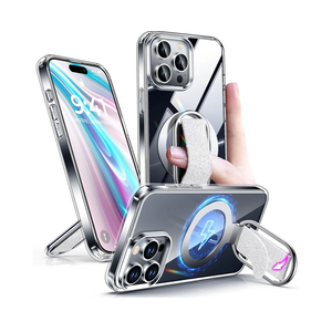 Shields Up for iPhone 15 Pro Max Case with Stand, 15 Pro Max Phone Case Clear with Ring Holder & Phone Grip [Compatible with MagSafe] Shockproof Protective Cover for iPhone 15 Pro Max (6.7 inch) Clear