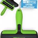 Triton Pet Hair Removal Tool w/Fur Trapping Compartment, 60% Smaller Storage Size, Reusable Shedding Roller, Cat and Dog Hair Remover for Car, Furniture, Carpet, Couch (Green) (Large)