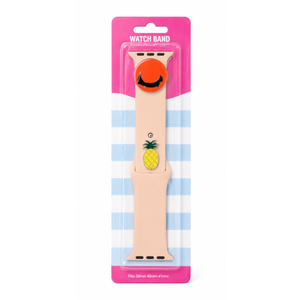 Pink Watch Band With Pineapple Charm (38MM, 40MM, 41MM)- 3 Pack