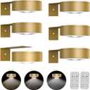 6-Pack Battery Operated Picture Light Magnetic Painting Light with 3 Lighting Modes,Remote and Dimmable Timer Art Display Light for Picture Artworking Frame Portrait,Wireless Wall Decor Puck Lights