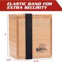 Monster Wooden Double Deck Box w Magnetic Lid & Security Band - Premium Holds 150 Sleeved Cards - Compatible with Yugioh, Commander Magic the Gathering MTG, Sports & Trading Card TCG Games, Gift (Red Oak)