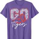 Go Cheer Tigers Football T-Shirt Purple Ladies XXL