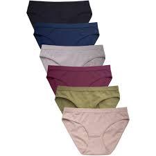 Mamia Women's Soft Breathable Cotton Bikini Brief Panties, Pack of 6