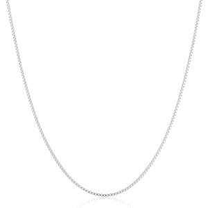 Amazon Essentials Sterling Silver Thin 0.8mm Box Chain Necklace 20", Silver (previously Amazon Collection)