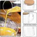 Glass Pitcher with Lid, 6"*3.14" Glass Water Pitcher, 17OZ/500ML Glass Pitchers with Handle and Lid for Tea, Milk, Coffee, Kitchen or Restaurant (1 PCS