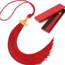 2026 Graduation Tassel Grad Cap Tassel with Gold Charms 9 Inch Graduation Cap Tassel for High School College University Ceremony Ideal Graduation Gift Accessories (Red)