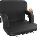 DEKEMASTER Stadium Seats with Back Support - Portable Bleacher Chairs with Back and Cushion, 6 Adjustable Positions Padded Bleacher Seat for Sport Events Camping Fishing (Extra Wide - 25", Black 1pc)