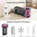 Rechargeable Fabric Shaver, 2-in-1 Lint Remover for Clothing, Furniture, Sweater with 6-Blade, 200ml Container, LED Display, 2000mAh USB-C, 3-Speed Lint Shaver Eliminates Fuzz & Pilling