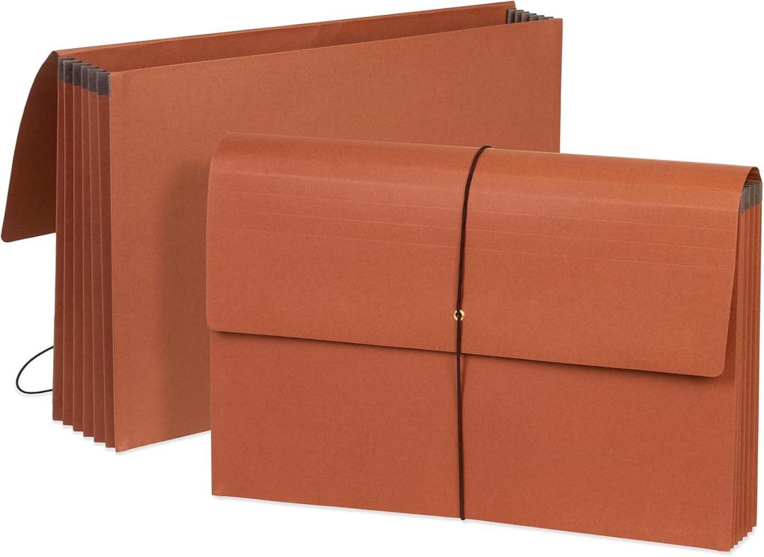 Blue Summit Accordion File Wallet with Flap and Cord Closure, Legal Size, 5.25 Expansion  10 Pack