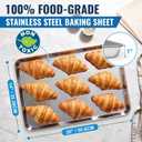 Stainless Steel Baking Sheet, Extra Large 20 x 14 Inch Heavy Duty Stainless Steel Cookie Sheet, Commercial Grade Nonstick Non-Toxic Baking Pan, Oven Tray for Roasting & Baking, Dishwasher Safe