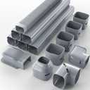 4'' 19.5Ft Mini Split Line Set Cover Kit for Minisplit Ductless Linset Air Conditioners and Heat Pumps, Central AC Decorative Upgraded UV-Proof Strong & Durability PVC Pipe, Gray