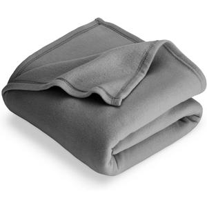 Bare Home Polar Fleece Blanket - Extra Long - Grey - Warm & Cozy - Premium Fleece Throw for Bed, Sofa, Camping, Travel and Cold Nights - Lightweight Blanket (Twin/Twin XL, Grey)
