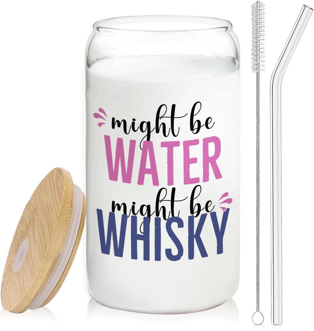 Whisky glasses cup Gifts for Cocktail Lovers, Funny Might Be Whisky Tumbler Gifts For Women 14oz,Tequila Lime drinking jar for Cocktail Lovers