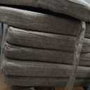 downluxe Indoor Chair Cushions for Dining Chairs, Soft and Comfortable Textured Foam Kitchen Chair Pads with Ties and Non-Slip Backing, 16" x 16" x 2", Khaki, 6 Pack