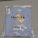 Ekouaer Men's T-Shirts Short Sleeve Slim Fit Workout Casual Crewneck Knit Shirts Light Blue M