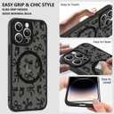 ZIYE Magnetic Case for iPhone 14 Pro Max 6.7 Inch [Compatible with MagSafe] Hard PC and Soft TPU Case with Black Bow Butterflies Anti-Scratch Shockproof Protection Phone Cover for Women - Black