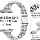 MioHHR Slim Metal Band Compatible with Apple Watch Band 42mm(Series 11 10) 41mm(Series 9 8 7) 40mm(Series 6 5 4 SE3/2/1) 38mm(Series 3 2 1),Stainless Steel iWatch Bands for Women,Silver
