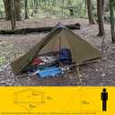 LANSHAN Ultralight Tent 3-Season Waterproof Backpacking Tent for 1-Person Camping, Trekking, Climbing, Hiking, 1 Person, Khaki