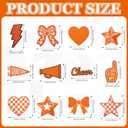 Glitinsel 24 Pcs Orange Game Day Cheer Patches Iron on Embroidered Football Patches Sew on Appliques for Hats Backpacks Clothes Football Enthusiasts Team Fans DIY Cratfs(Game Day)