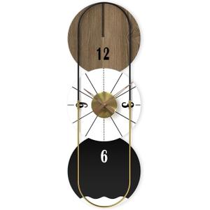 A Modern-Designed Wall Clock with A Round Dial and Square Wooden Board is Suitable for Home and Office Decoration Suitable for Kitchen, Living Room or Office(Style 1)