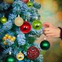 24ct Mini Christmas Balls Ornaments for Xmas Christmas Tree - Small Shatterproof Decor Hanging Ball for Holiday Wedding Party Decoration 1.18 Inch/30mm, Fruit Green