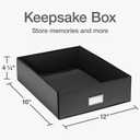 Oxford Keepsake Box, Protective Storage Box, Home and Office Organizer, Photo Storage Box, Souvenir Organizer, Large, 16" x 12" x 4 1/4" (41787)