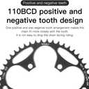 YBEKI 110BCD Chainring - CNC Machined 7075-T6 Aluminum Narrow-Wide Chainwheel for Road Bikes (36-58T Options) | 8-12 Speed Compatible | Ultra-Lightweight | Anti-Drop Design  (Black/Red)