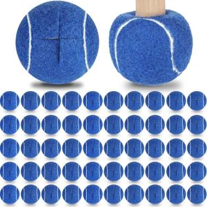 Macarrie 100 Pcs Precut Tennis Balls Bulk for Furniture Legs Tennis Ball Chair Foot Covers for Floor Protection Ball Desk Leg Coverings(Blue)