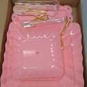 Coitak 8 Pieces Cupcake Stand Set, 2 PCS 3 Tier Cupcake Stands with 3 PCS Appetizer Trays, 3 PCS Serving Tongs, Dessert Tower Tray for Tea Party (Pink)